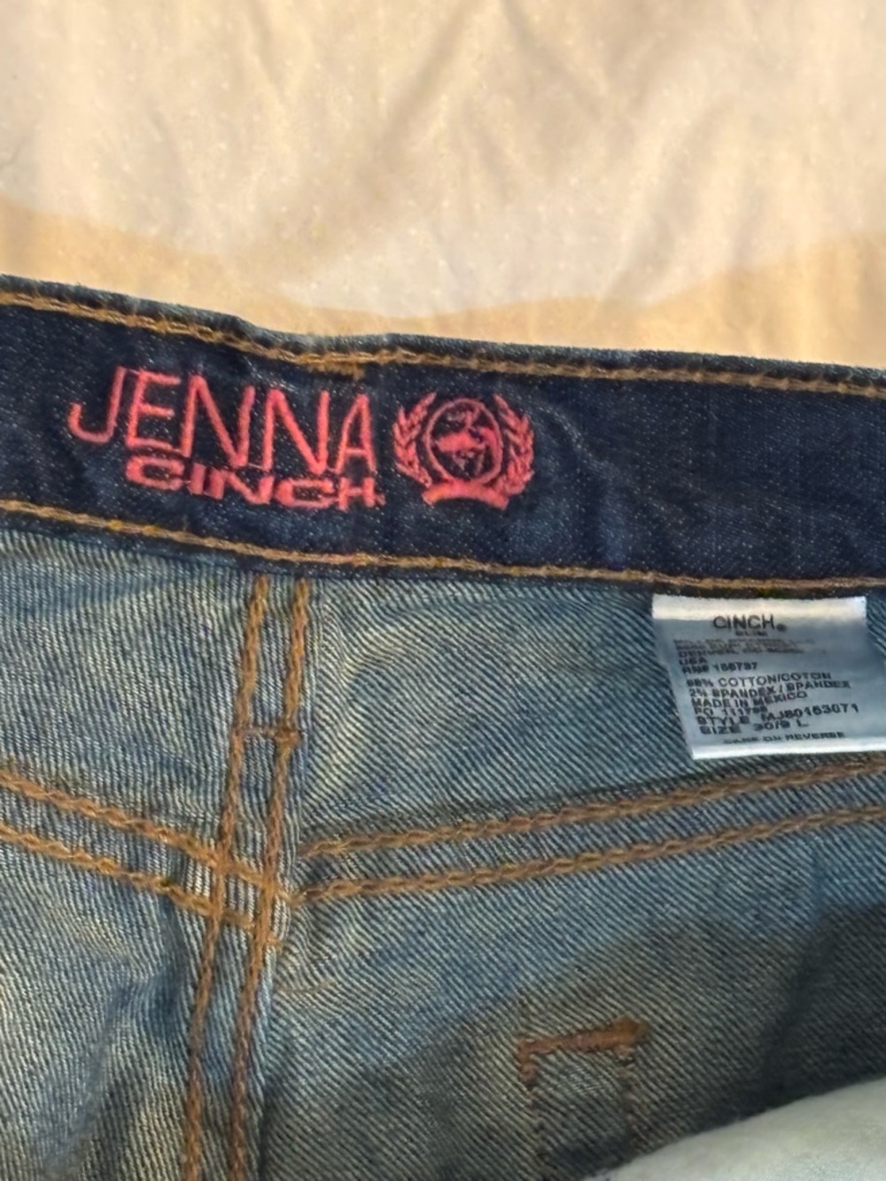 Women’s Dark Indigo Straight-Leg Jeans Jenna cinch cowgirl western bootcut jeans - Picture 6 of 11